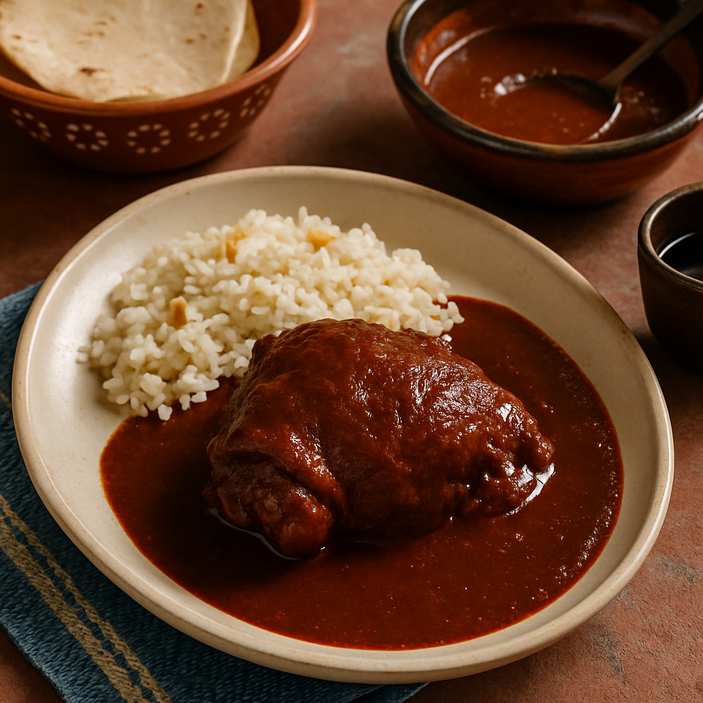 Mole Rojo con Pollo — El Almuerzo que se Gana