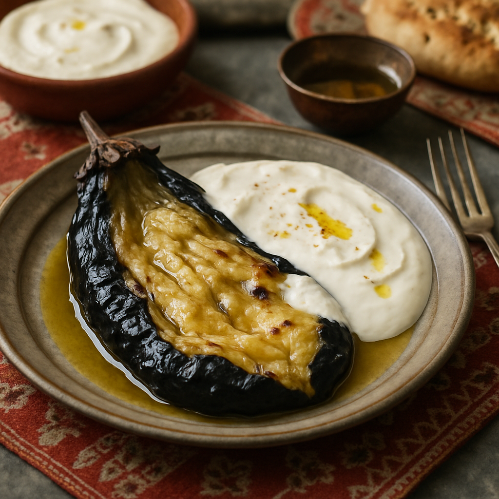Patlıcan Közde — Smoke-Charred Eggplant with Garlic Yogurt