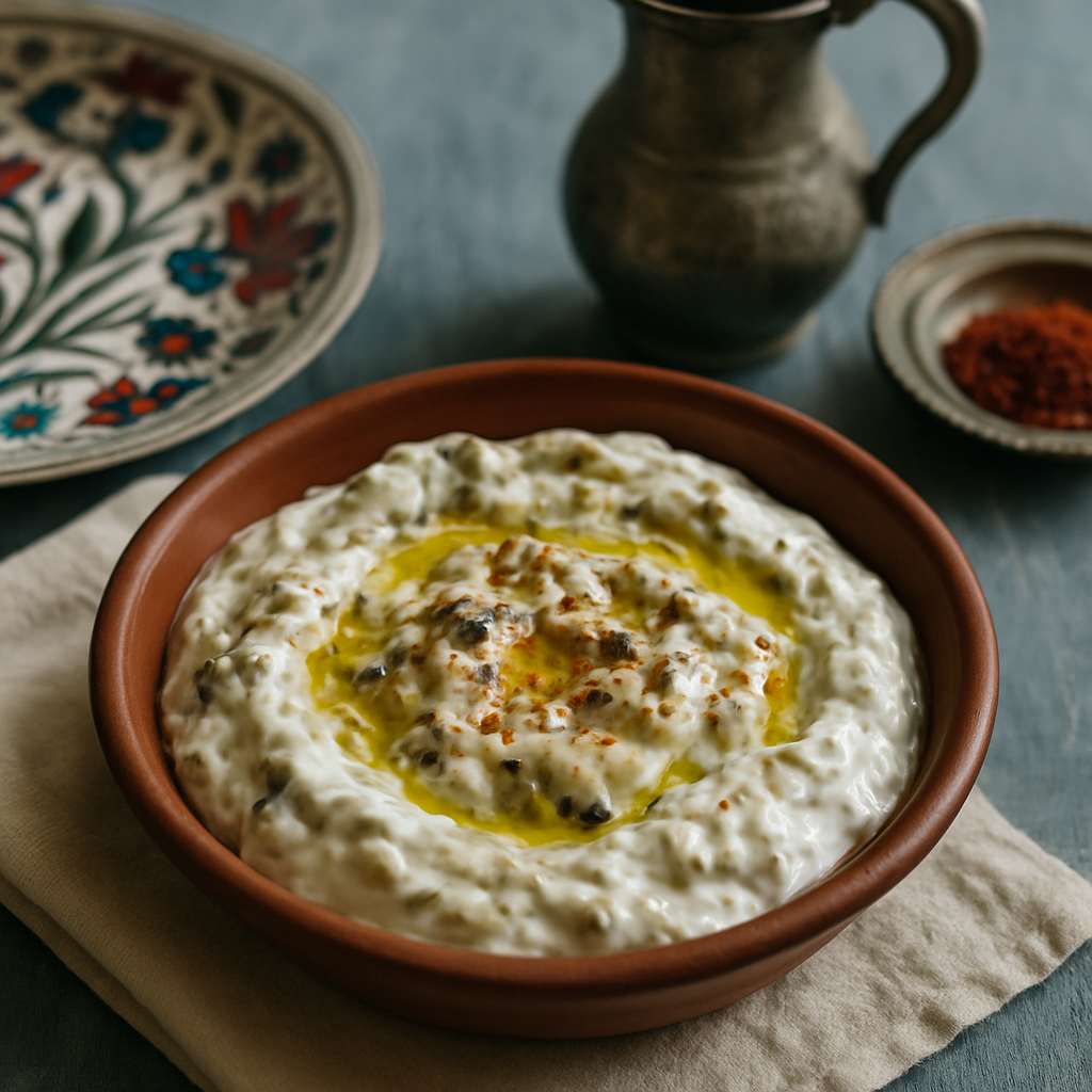 Patlıcan Salatası — Charred Eggplant Folded into Yogurt