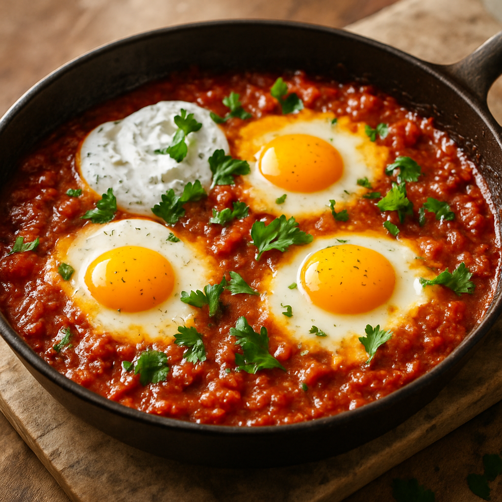 Sunshine Shakshuka with Cool Herbed Yogurt