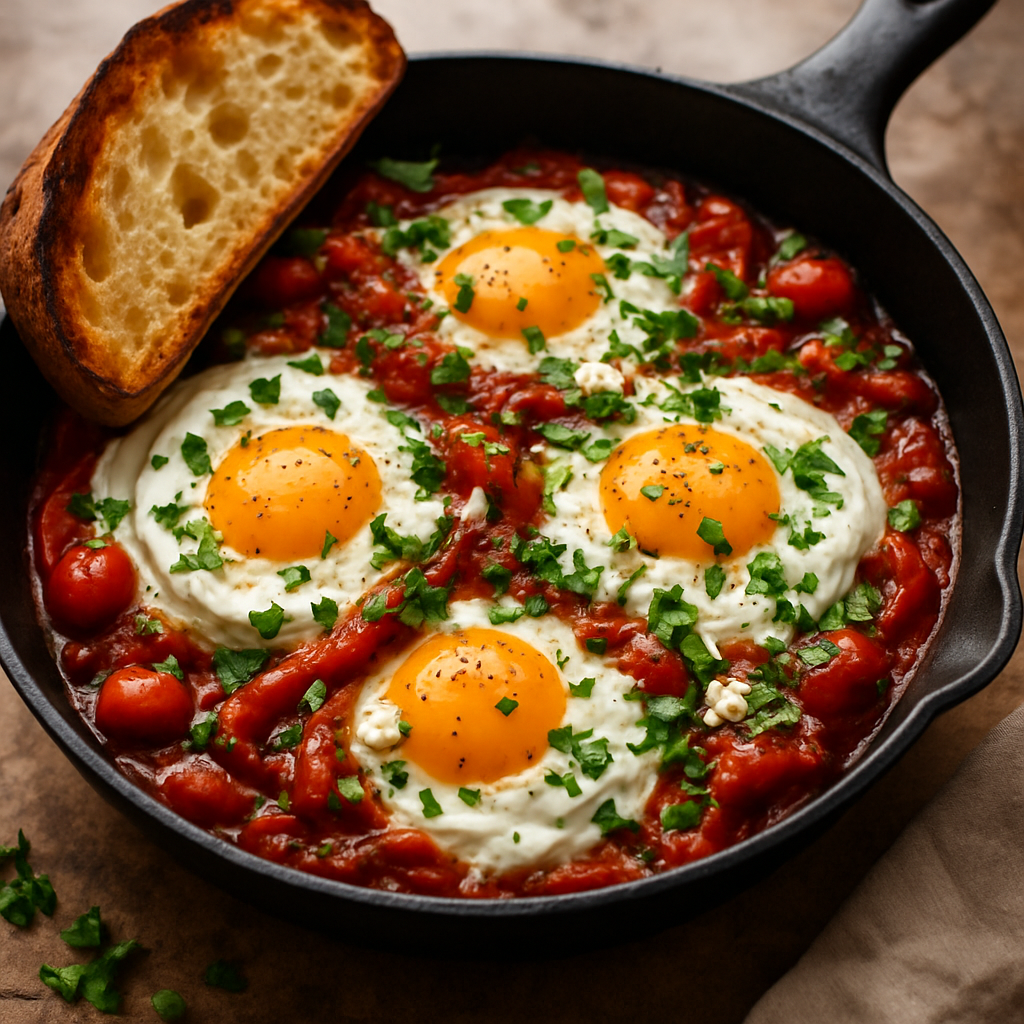 Mediterranean Shakshuka with Whipped Greek Yogurt