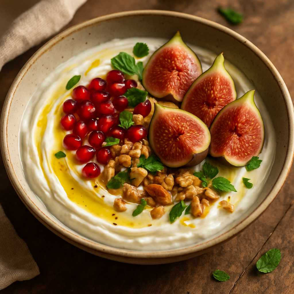 Honey-Drizzled Mediterranean Yogurt Bowl with Figs, Pomegranate & Toasted Nuts