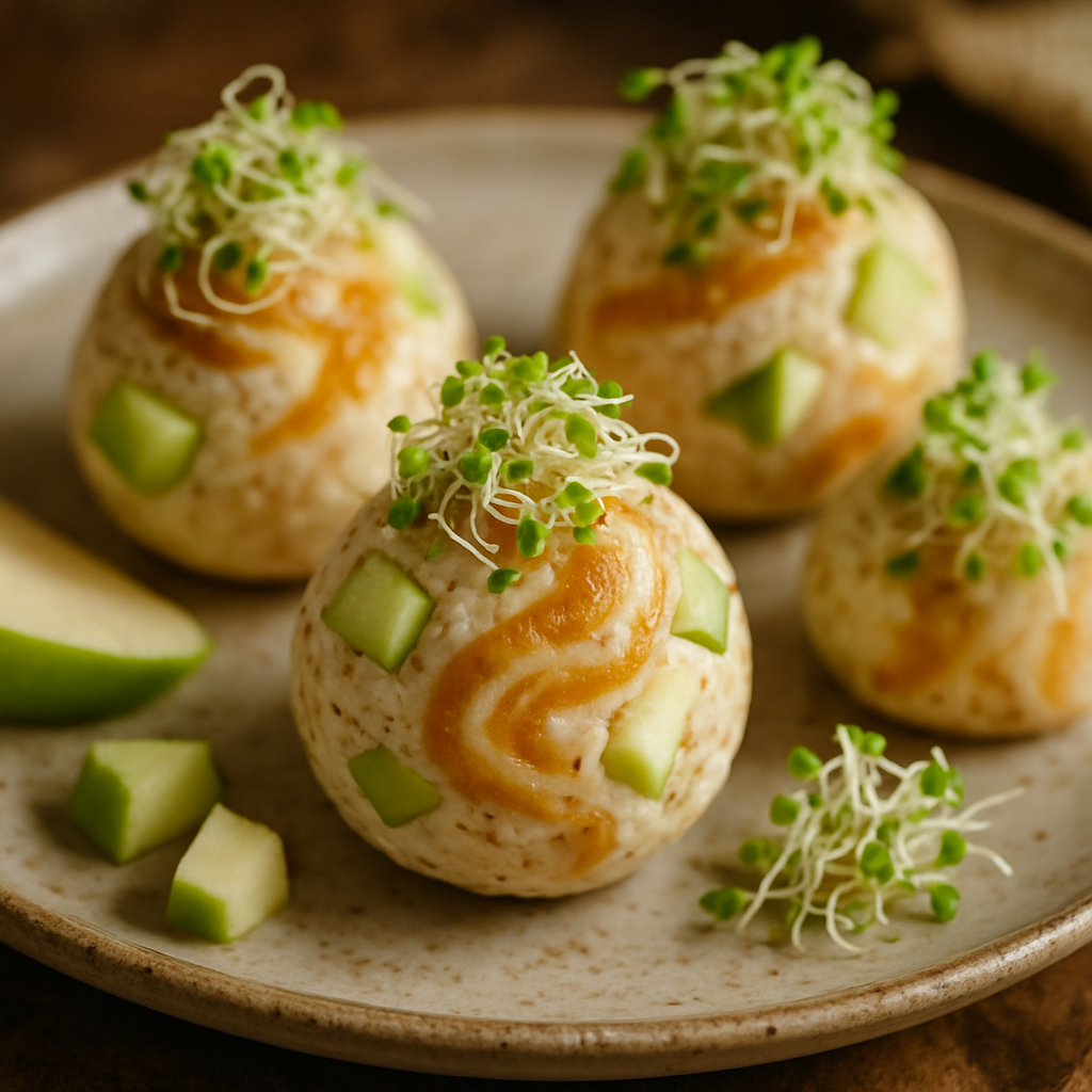 Creamy Amaranth & Apple Energy Bites with Apricot Swirl