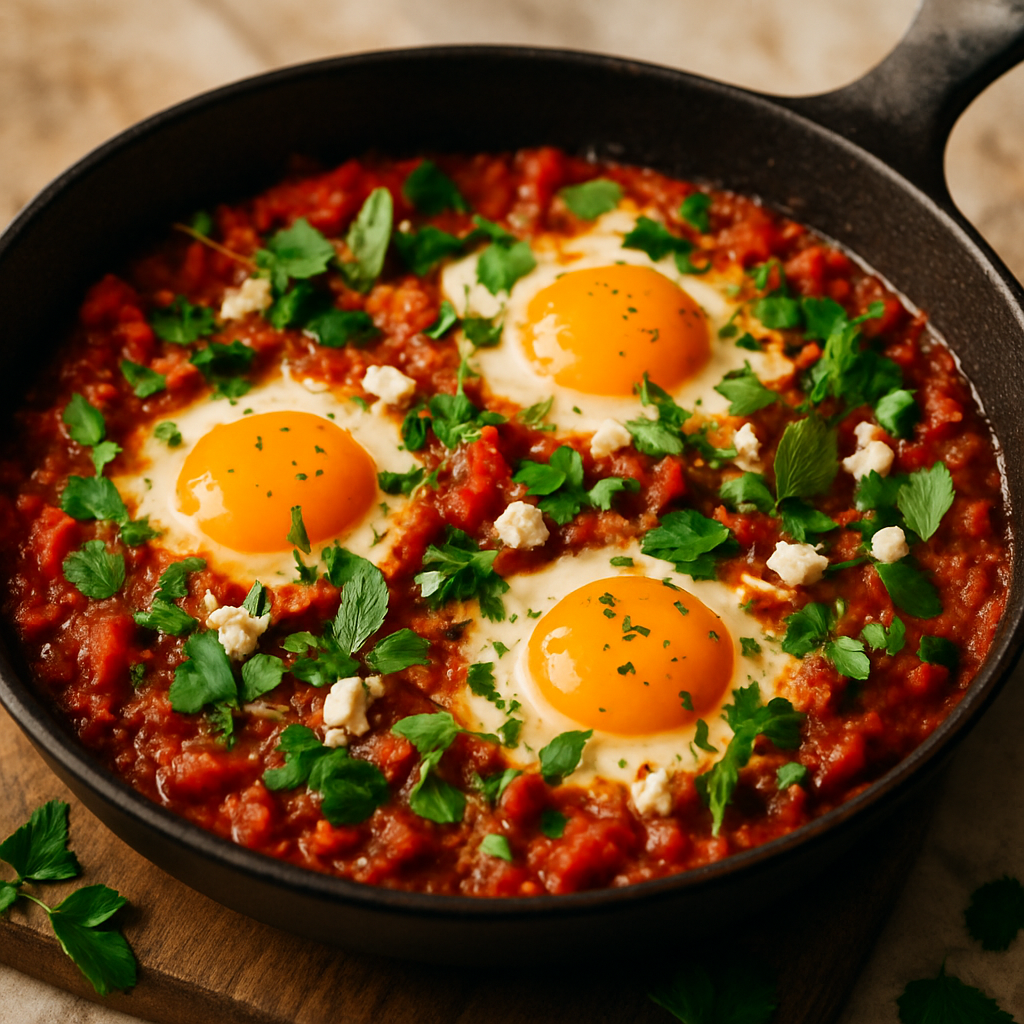 Mediterranean Shakshuka with Feta and Fresh Herbs