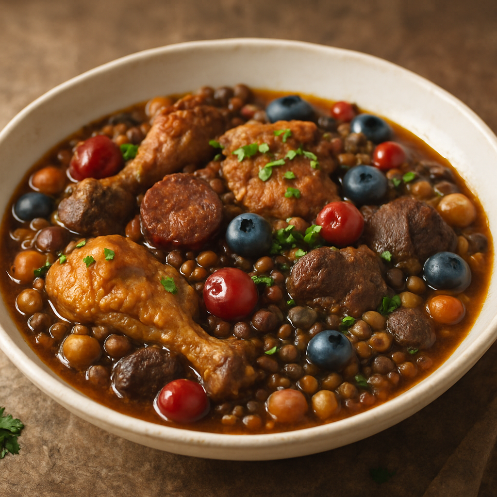 Κατσαρόλα της Γειτονιάς — My Neighbourhood One-Pot with Mixed Proteins and Legumes